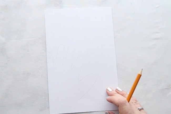 Trace Handprint for Fathers Day Card