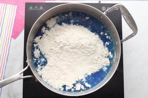 Mix Dry Ingredients with Wet for Playdough