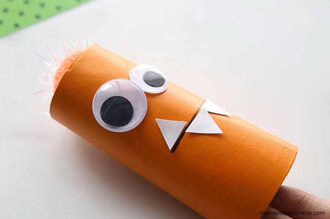 Glue paper teeth on Paper Roll Monsters