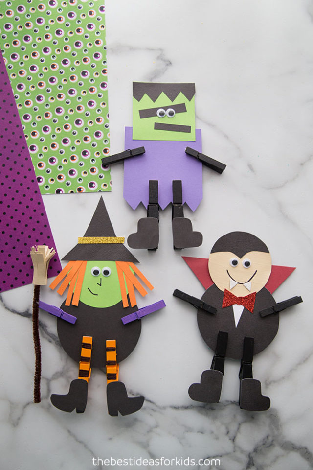 Halloween Clothespin Crafts (with free printable template) The Best