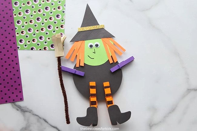 Witch Clothespin Craft for Kids