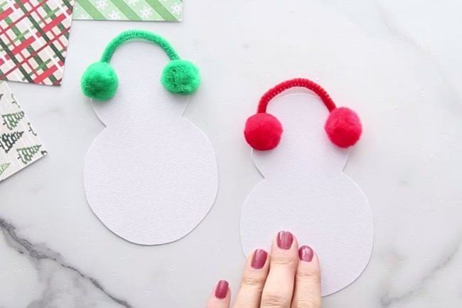 Add Pipe Cleaners to Snowman Card