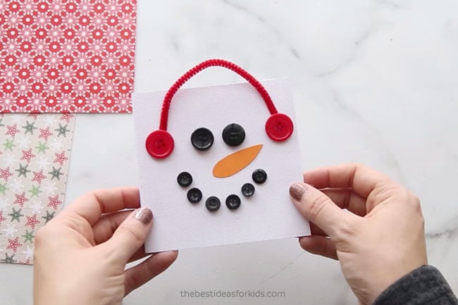 Button Snowman Card