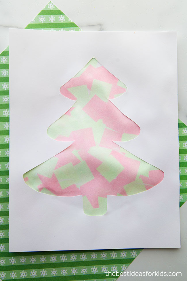 Christmas Tree Bleeding Tissue Paper Art