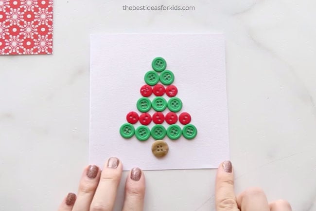Christmas Tree Button Card DIY