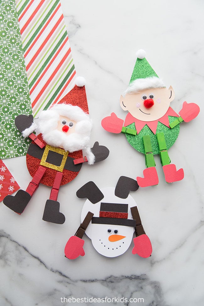 Clothespin Christmas Crafts for Kids