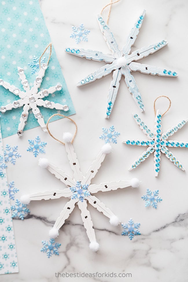 Clothespin Snowflake Craft