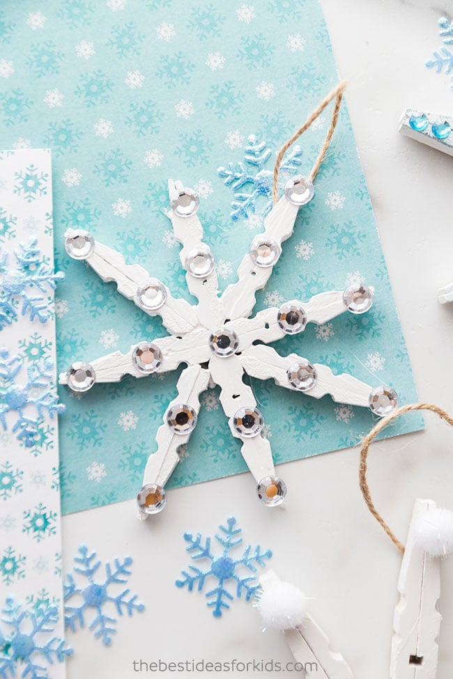 Clothespin Snowflake Ornament