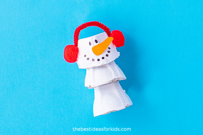 Egg Carton Snowman Christmas Craft