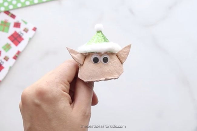 Make Elf Egg Carton