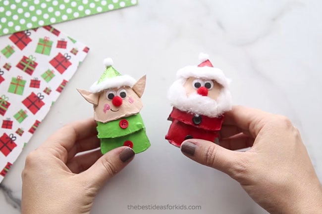 Santa and Elf Egg Cartons