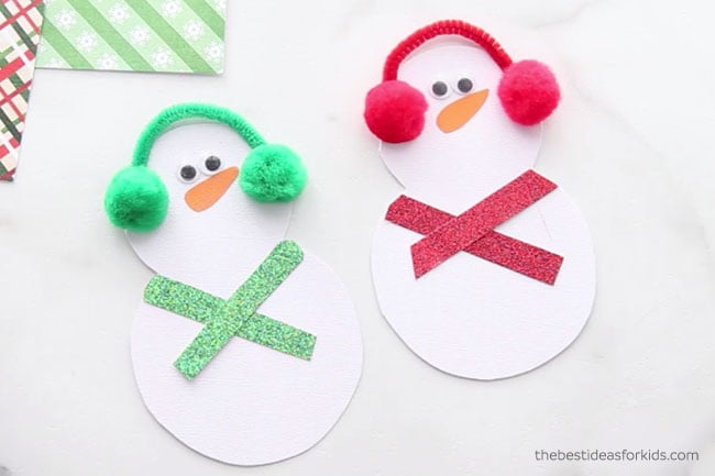 Snowman Card Add Scarves