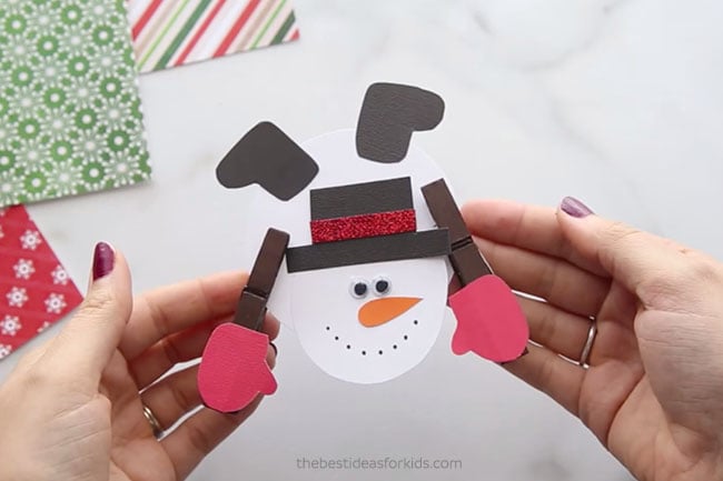 Snowman Clothespin Kids Craft