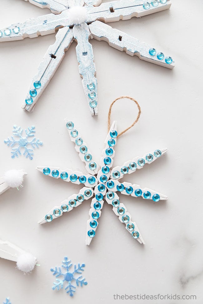 Wooden Clothespin Snowflakes