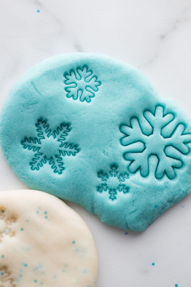 Frozen Playdough Snowflakes