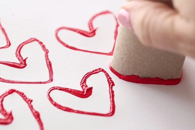 Stamp Paper Roll Hearts