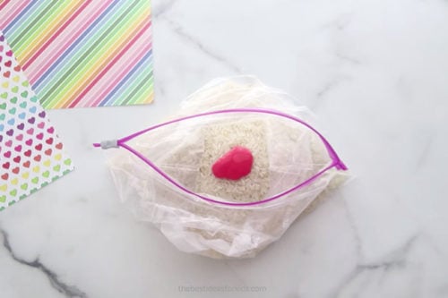 Add Paint to Bag for Rainbow Rice