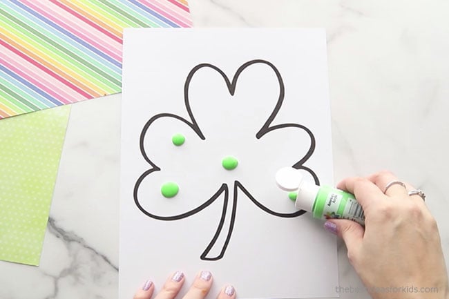 Green Shamrock Scrape Painting