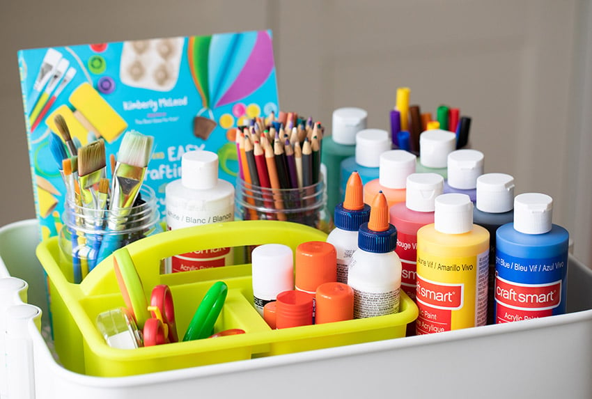 arts and crafts storage for kids