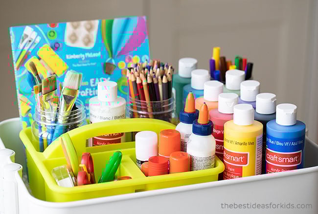 Children's art shop and craft storage