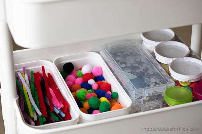 Kids Craft Storage Cart