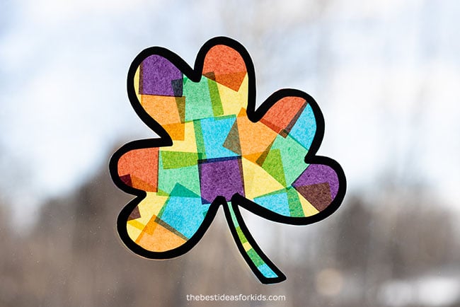 Rainbow Shamrock Suncatcher Craft