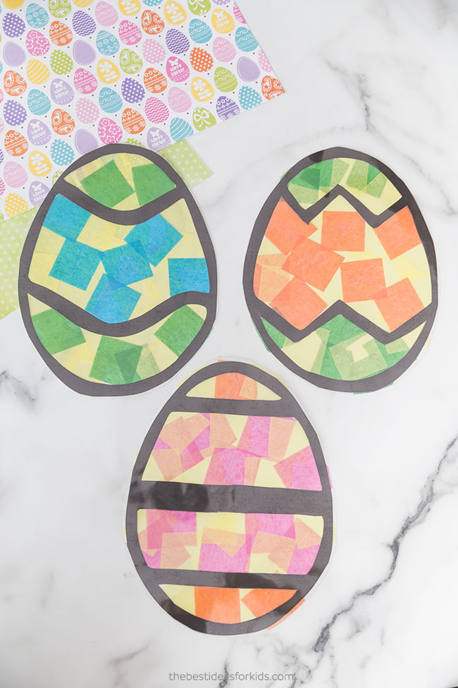 Tissue Paper Easter Suncatchers