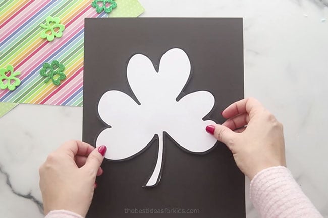 Trace Shamrock Template on Cardstock