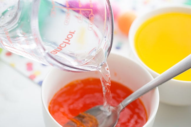 Add Water to Egg Coloring Bowl