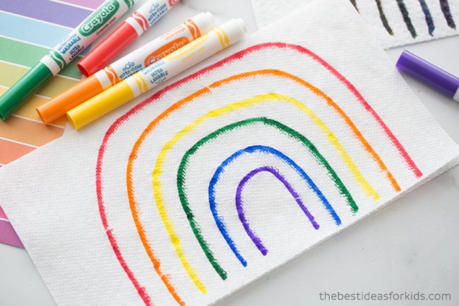Draw Rainbow with Washable Markers