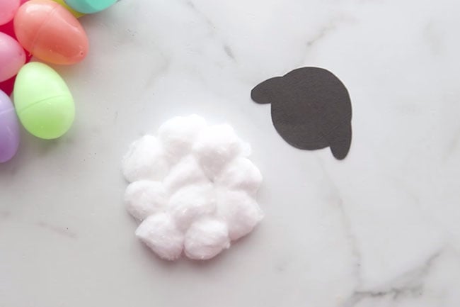 Glue Cotton Balls to Sheep