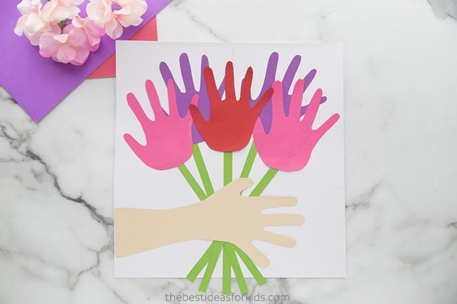 Handprint Flower Bouquet Craft for Kids