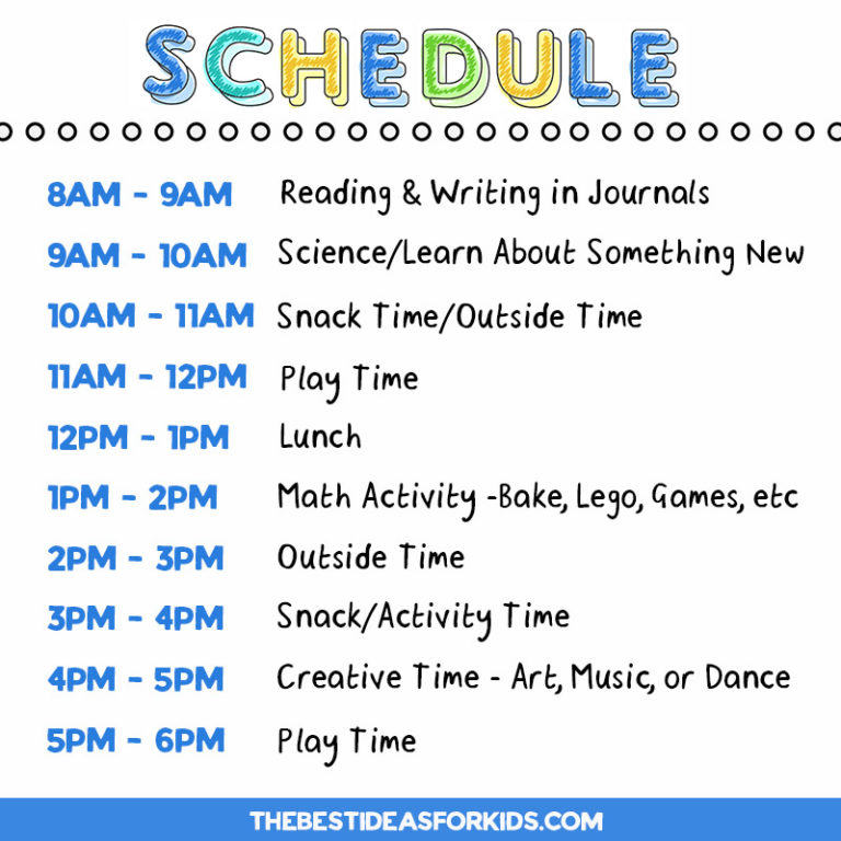 Kindergarten Homeschool Schedule The Best Ideas For Kids