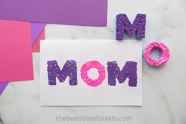 MOM sponge painted cards