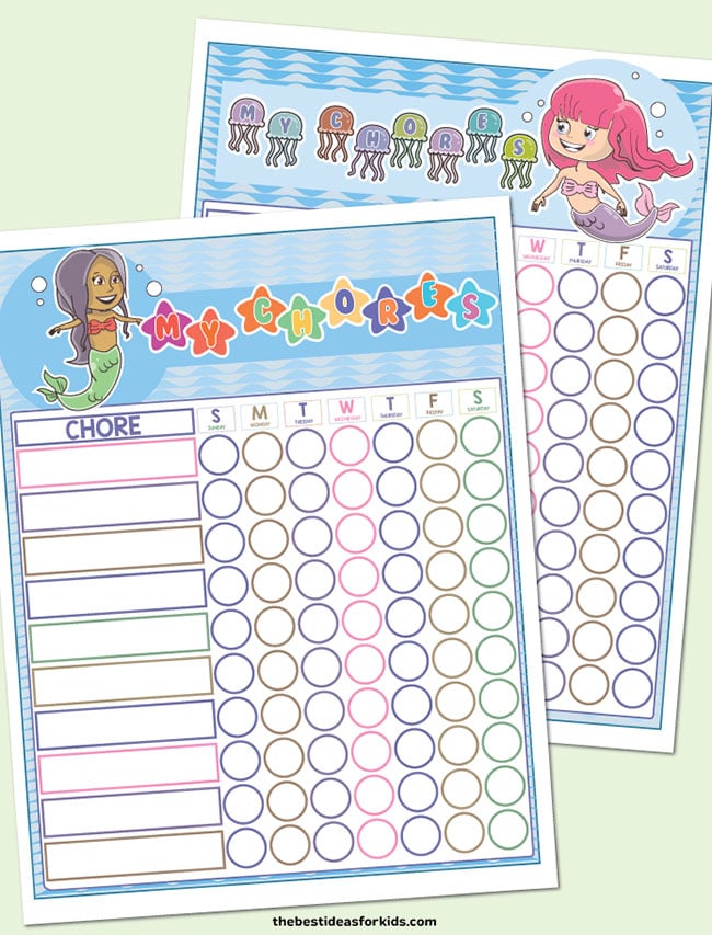 Mermaid Chore Charts