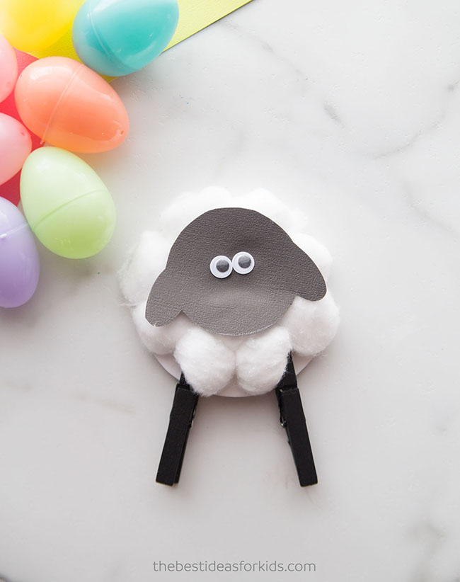Sheep Clothespin Craft for Kids