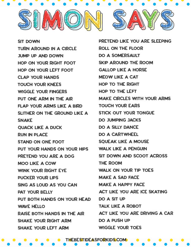 Simon Says Ideas with Free Printable DIY Crafts