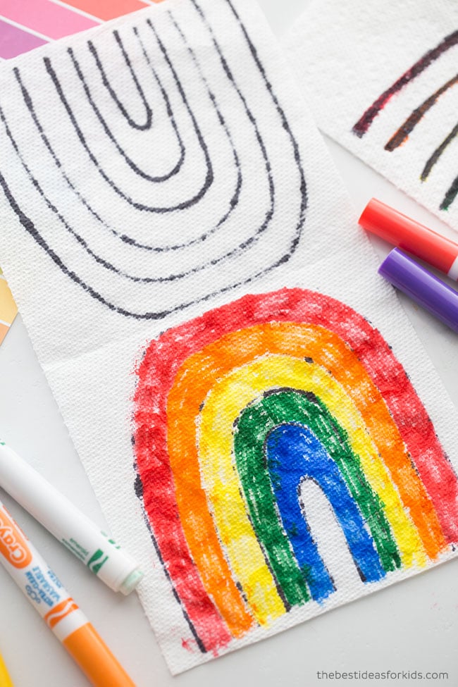 Washable Marker Rainbow Experiment