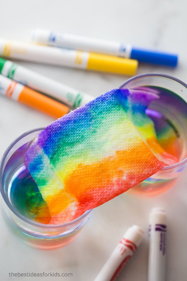 Growing a Rainbow Experiment for Kids