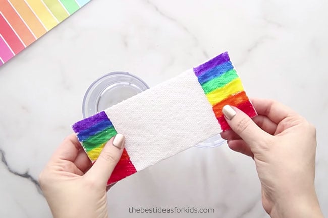 Easy Grow a Rainbow on Paper Towel Experiment