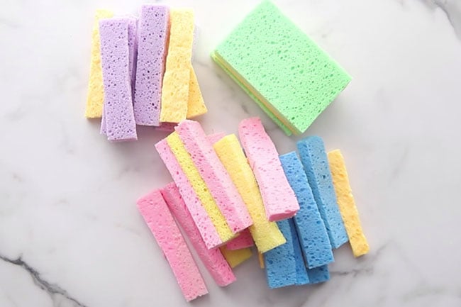 Cut Sponges Into Strips