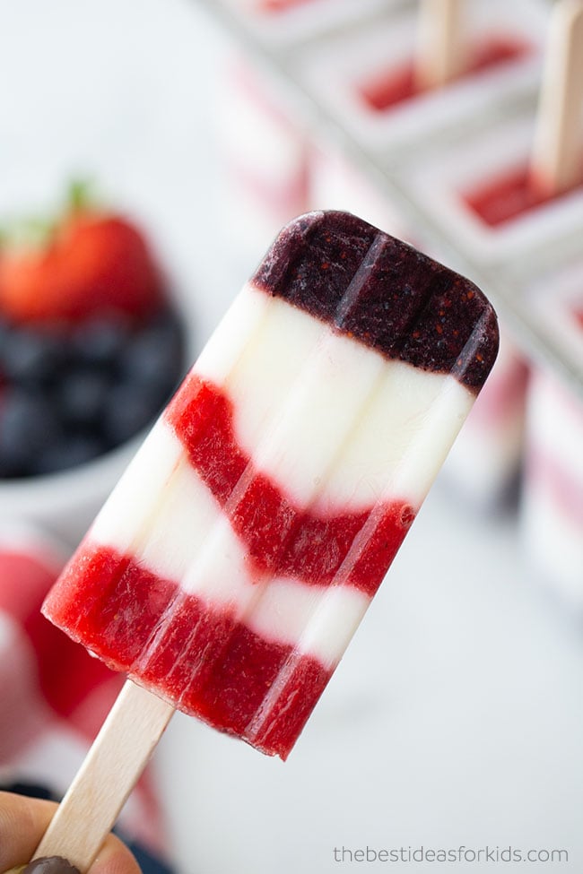 How to Make a Red White and Blue Popsicle