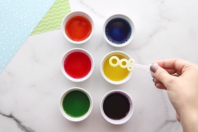 Mix Food Coloring with Bubble Solution