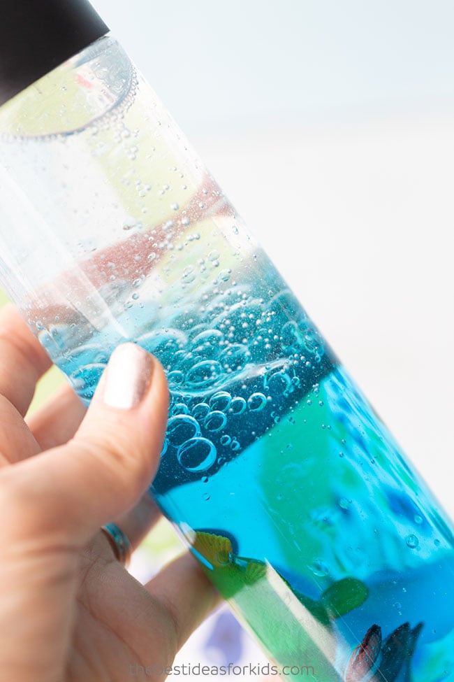 Ocean Sensory Bottle with Baby Oil