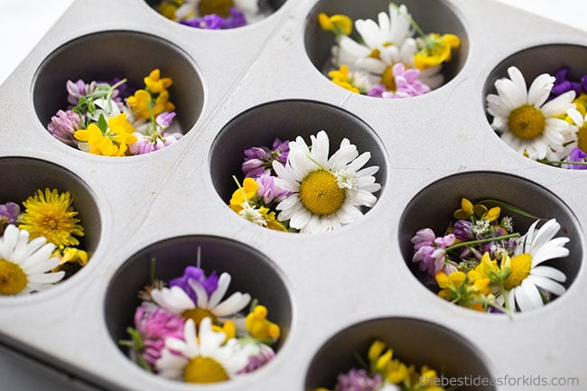 Add Flowers to Muffin Cups