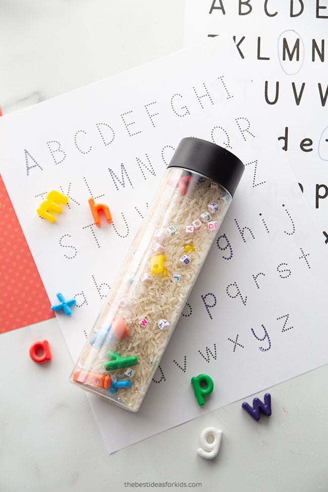 I spy alphabet sensory bottle