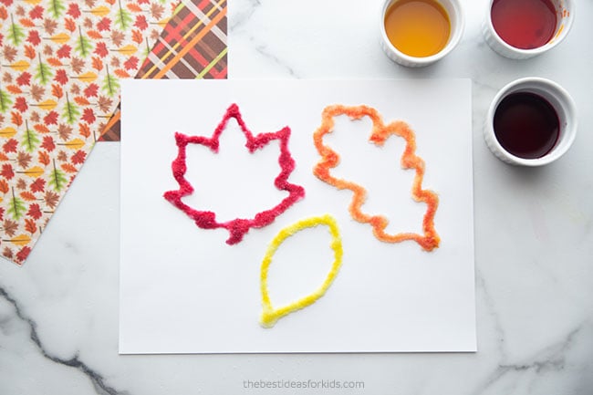 Leaf Salt Painting Craft for Kids