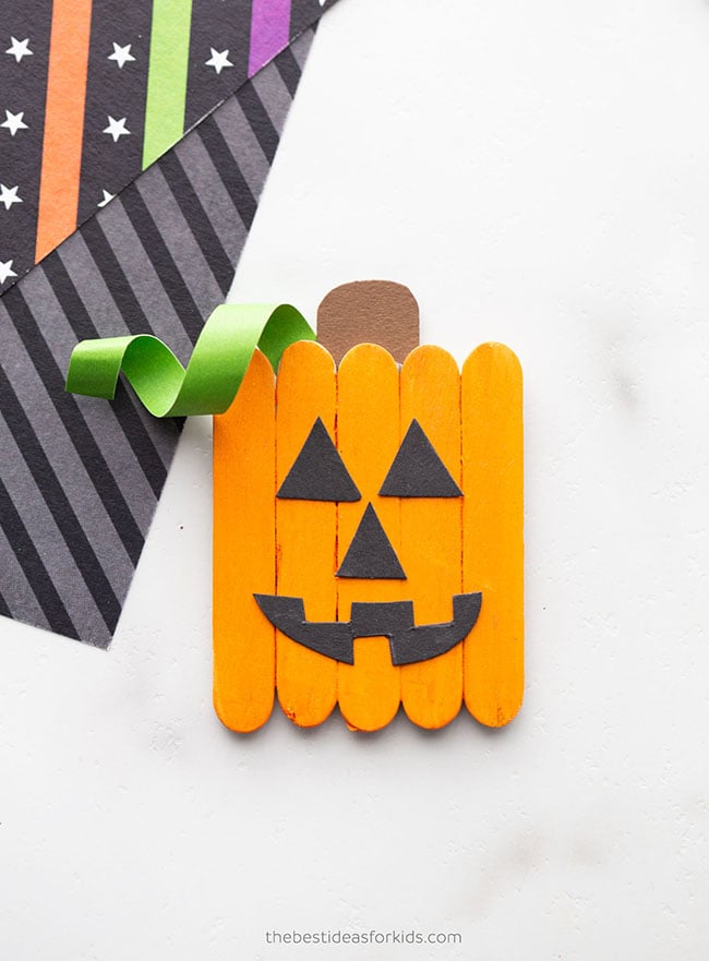 Popsicle Stick Pumpkin Craft