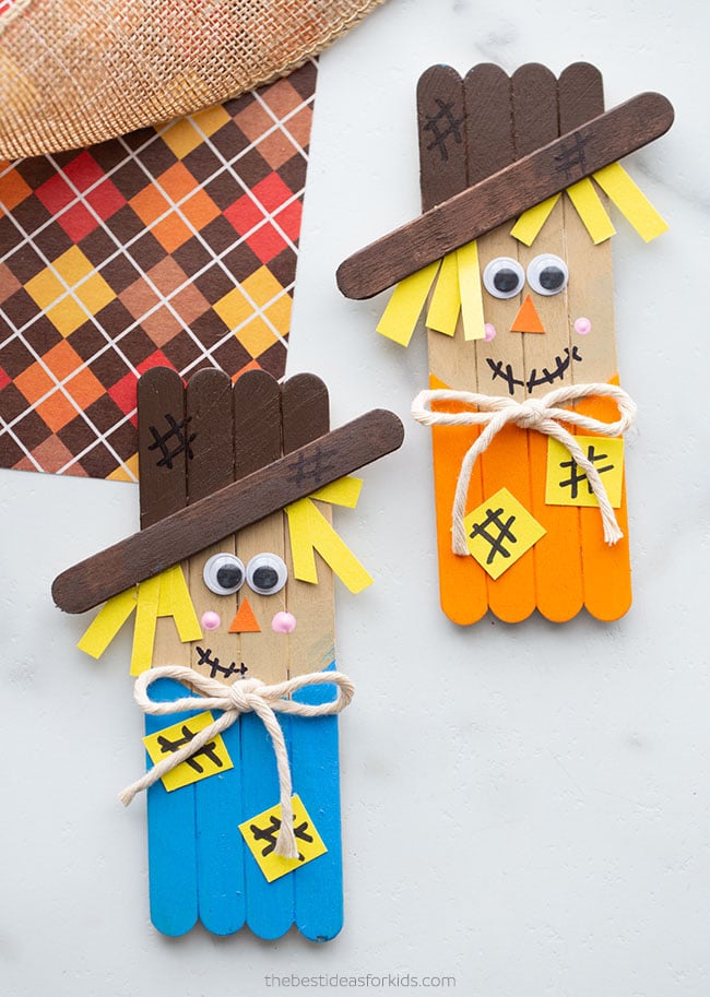 Popsicle Stick Scarecrow Craft for Kids