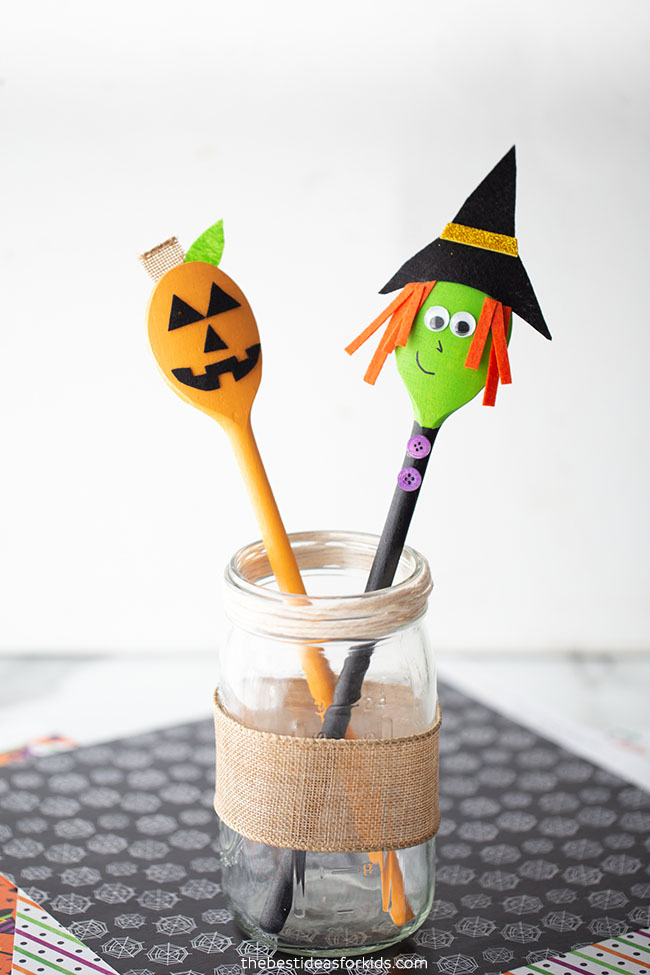 Pumpkin and Witch Spoons